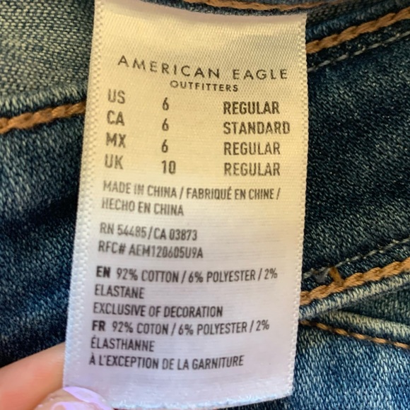 amercain eagle super stretch skinny faux ripped jeans. US size 6 - Picture 5 of 5